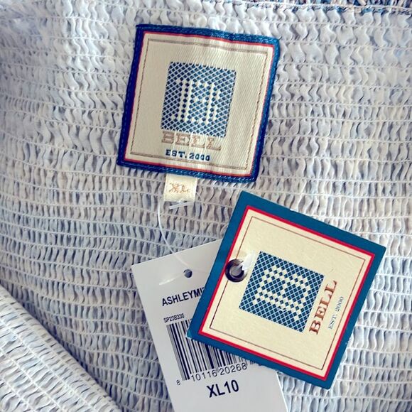 Bell Ashley Ruffled Puff Sleeve Midi Dress in Blue White, NWT, Size XL - Picture 15 of 16